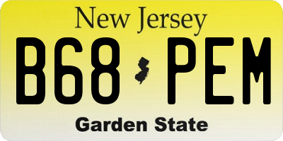 NJ license plate B68PEM