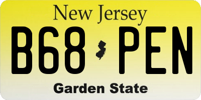 NJ license plate B68PEN
