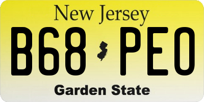 NJ license plate B68PEO