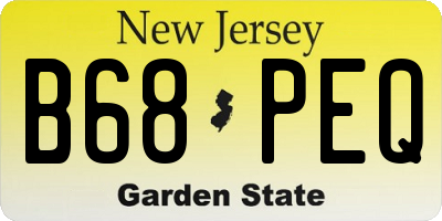 NJ license plate B68PEQ