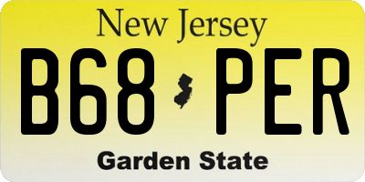 NJ license plate B68PER