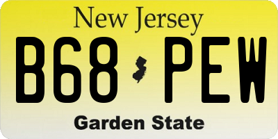 NJ license plate B68PEW