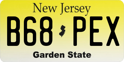 NJ license plate B68PEX