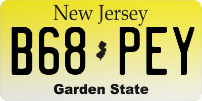 NJ license plate B68PEY
