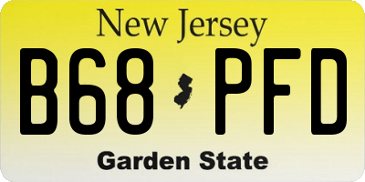 NJ license plate B68PFD