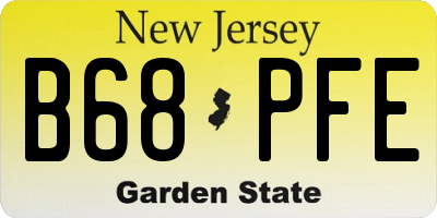 NJ license plate B68PFE