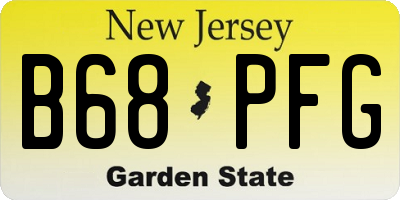 NJ license plate B68PFG