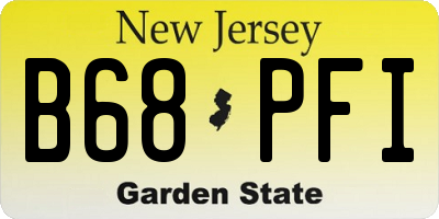 NJ license plate B68PFI