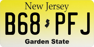 NJ license plate B68PFJ