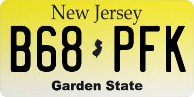 NJ license plate B68PFK