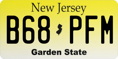 NJ license plate B68PFM