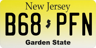 NJ license plate B68PFN