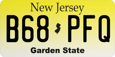 NJ license plate B68PFQ