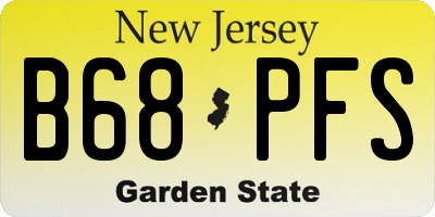 NJ license plate B68PFS