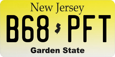 NJ license plate B68PFT