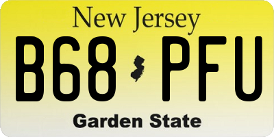 NJ license plate B68PFU