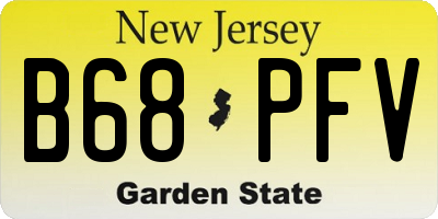 NJ license plate B68PFV