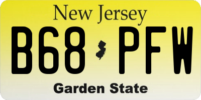 NJ license plate B68PFW