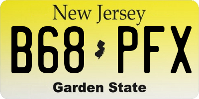 NJ license plate B68PFX
