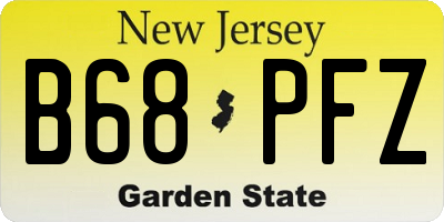 NJ license plate B68PFZ