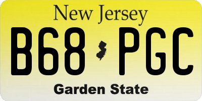 NJ license plate B68PGC