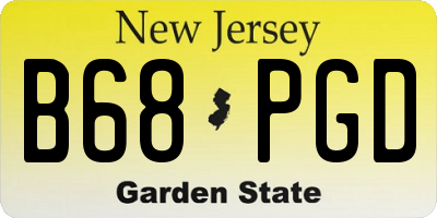 NJ license plate B68PGD