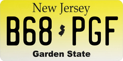 NJ license plate B68PGF