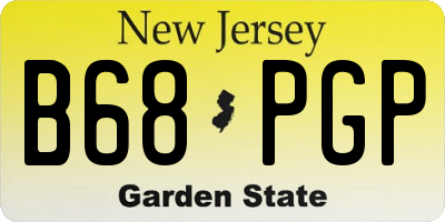NJ license plate B68PGP