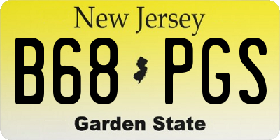 NJ license plate B68PGS