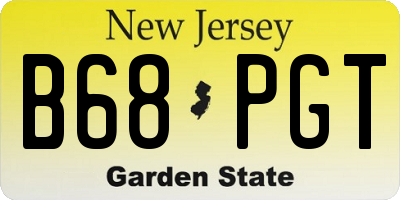 NJ license plate B68PGT