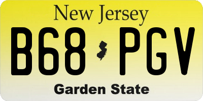 NJ license plate B68PGV