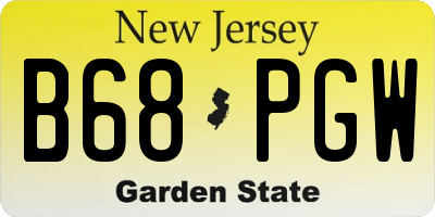 NJ license plate B68PGW