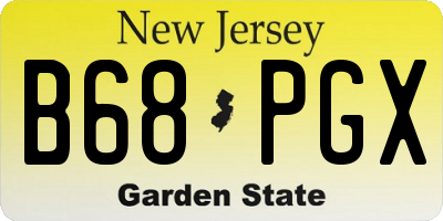 NJ license plate B68PGX