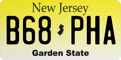 NJ license plate B68PHA