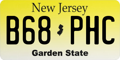 NJ license plate B68PHC