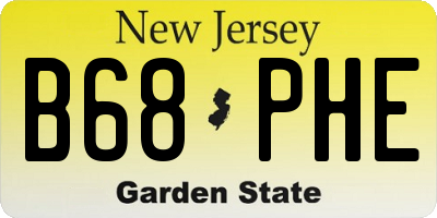 NJ license plate B68PHE