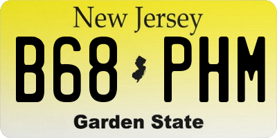 NJ license plate B68PHM