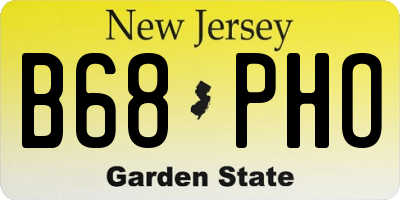 NJ license plate B68PHO