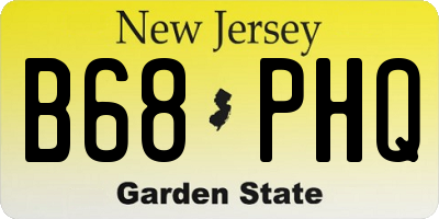 NJ license plate B68PHQ