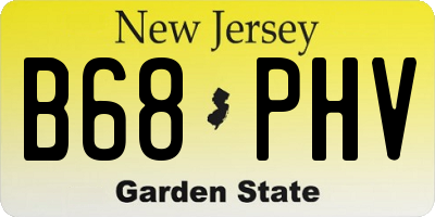 NJ license plate B68PHV