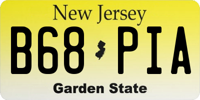 NJ license plate B68PIA