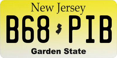 NJ license plate B68PIB