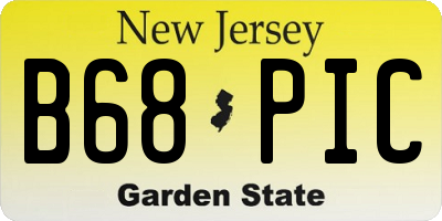 NJ license plate B68PIC