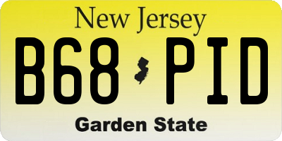 NJ license plate B68PID