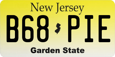 NJ license plate B68PIE