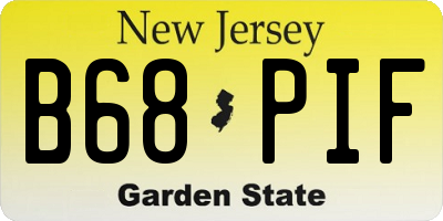 NJ license plate B68PIF