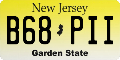 NJ license plate B68PII