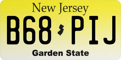 NJ license plate B68PIJ