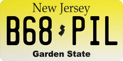NJ license plate B68PIL