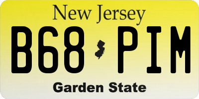 NJ license plate B68PIM